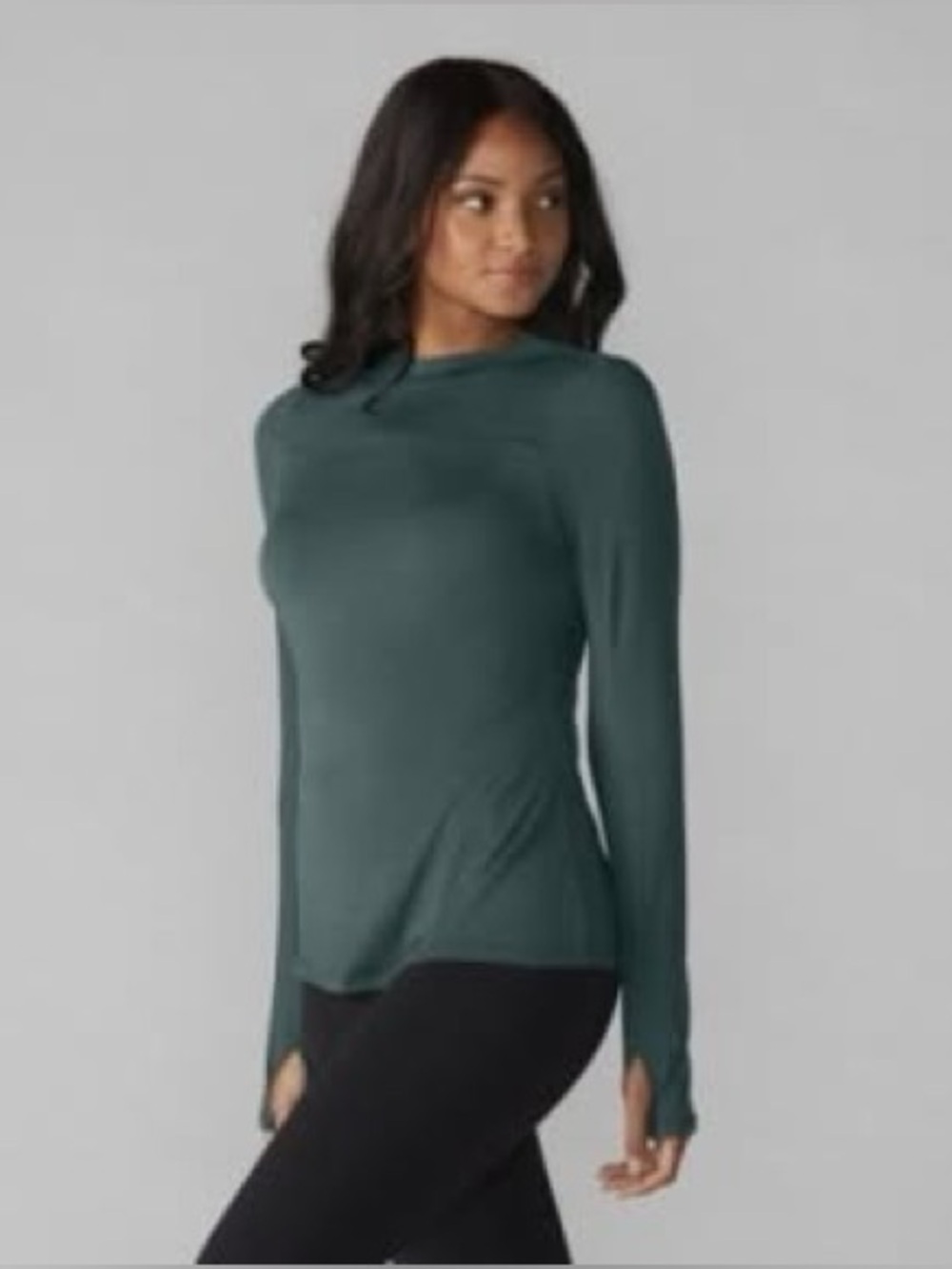 Tavi Mock Neck Long Sleeve Top | Forest Green | Small